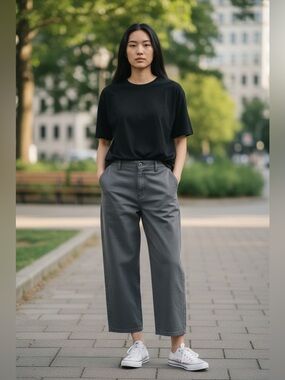 Boden 100% Linen Gray Wide Leg Crop Pants Women’s Size 14